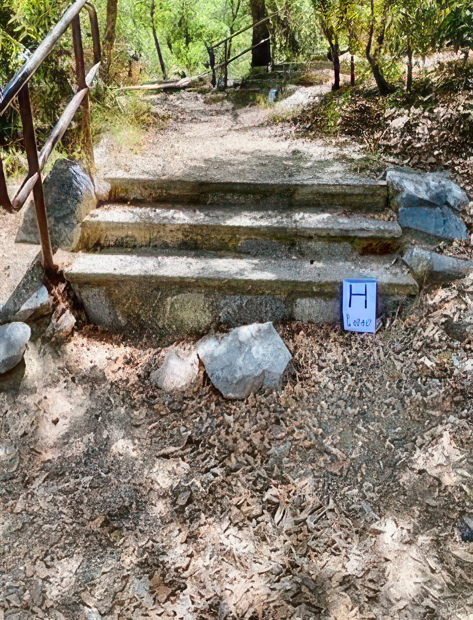 An outdoor stone staircase in Madera Canyon
